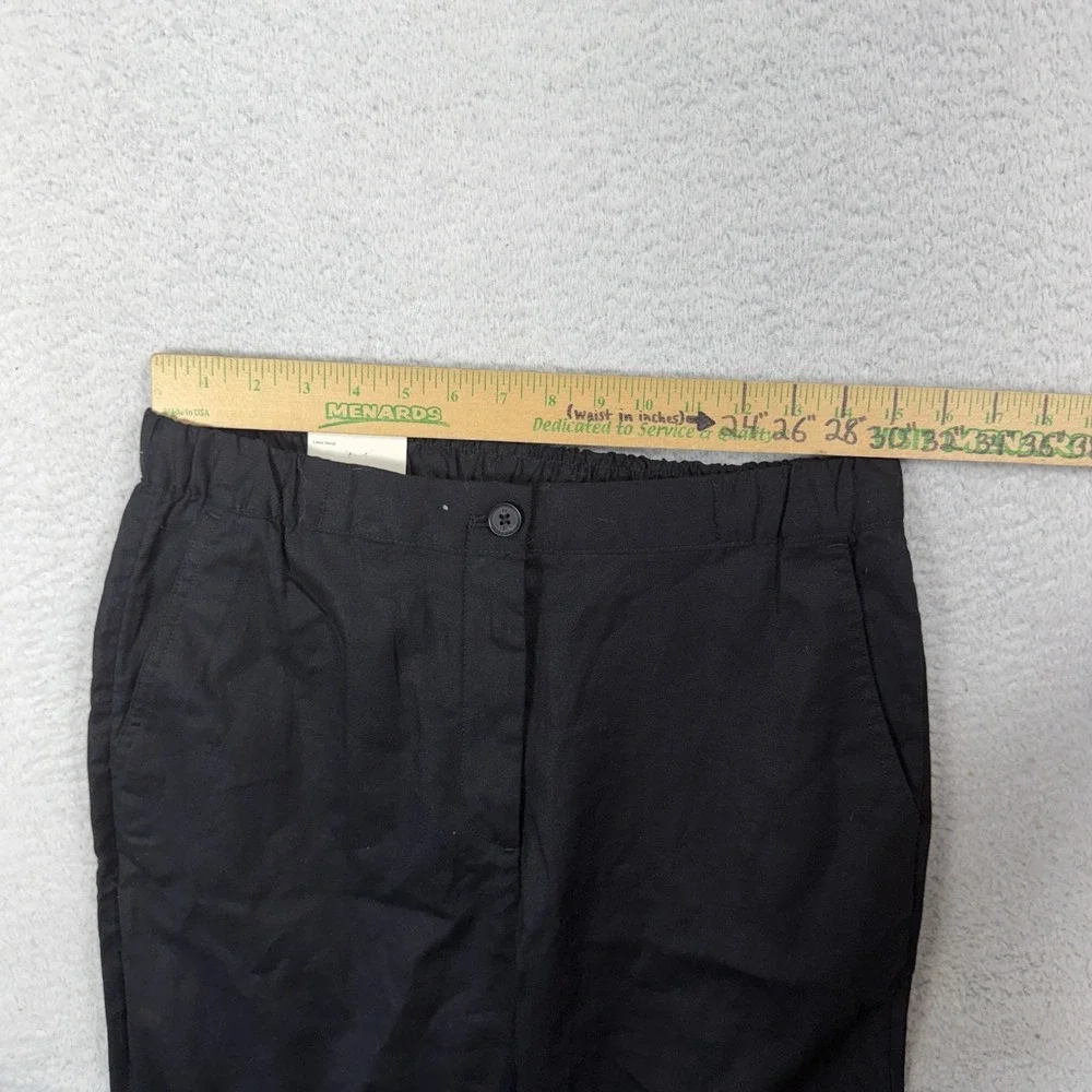 Banana Republic womens Black Tapered ankle High Rise Linen Pants Med (30x27) NWT
